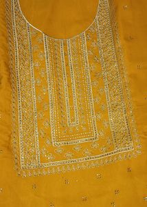 Beautiful Girlish Neck Embroidery Punjabi Suit