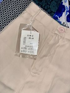 Classic Beige Wide-Leg Trousers
