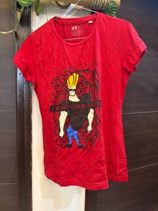 Johnny Bravo Graphic Red T-Shirt