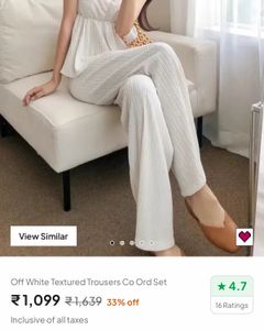 Cream Textured Co-ord Set