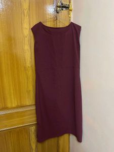 Burgundy Sleeveless Shift Dress