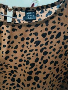 Stylish Leopard Print Babydoll Dress