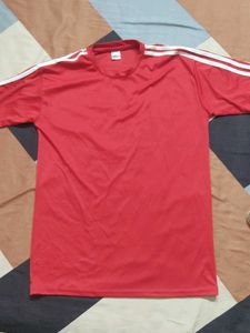 Red T-Shirt with White Stripes