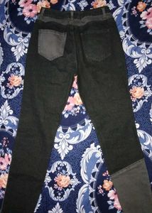 Two-Tone Patchwork Jeans