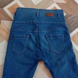 High Waisted Blue Denim Jeans