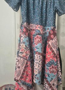 Boho Floral Print A line frock