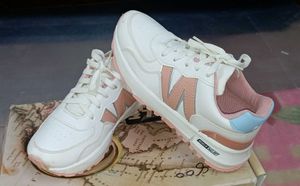 Wait and Peach Sneaker For Girls