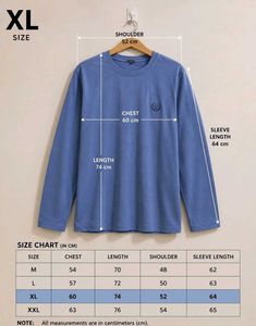 Men's Blue Long Sleeve T-Shirt