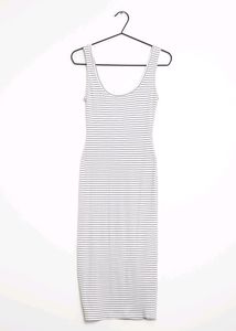 Bershka Bodycon Black And White Stripes Stretchy Dress
