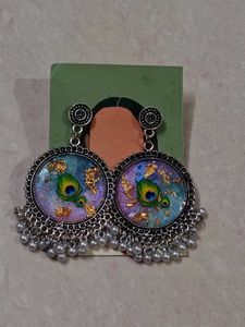 Bohemian Peacock Feather Earrings