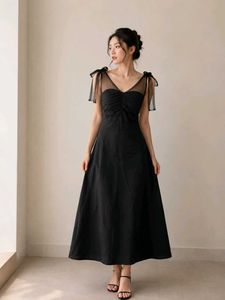 Chic Black Mesh Detail Dress