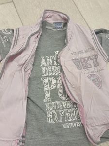 T-shirt with jacket n short set