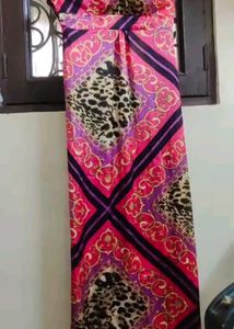Strapless Maxi Dress with Bold Print