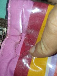 Striped Cosmetic Pouch
