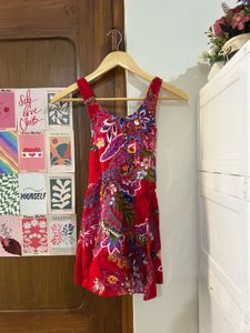 Vibrant Floral Print Mini Dress