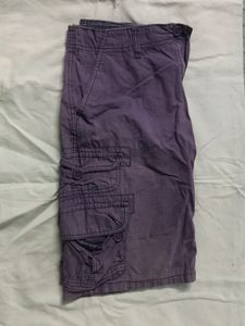 Purple Colour Denim Short