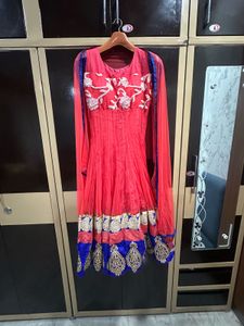 Pink And Blue Anarkali