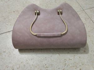 Stylish Mauve Suede Clutch Bag