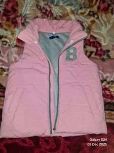 Pink Sleeveless Puffer Vest