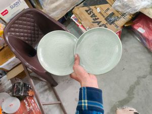 Green Ceramic Plates (Set of 2)