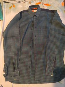 Men's Plaid Button-Down Shirt,Slim fot,Size M