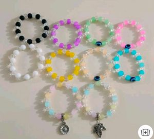 Colorful Beaded Bracelets with Charms