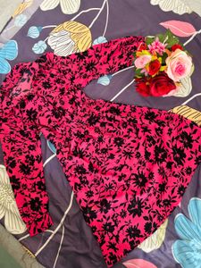 Vibrant Pink Floral Print Dress