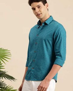 Stylish Men's Teal Printed Shirt