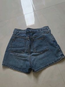 Denim Skort with Button Front