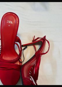 Zara Red Strappy Heels