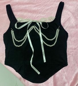 Chic Black Corset Style Top