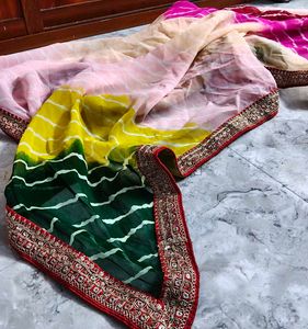 Vibrant Tie-Dye Saree