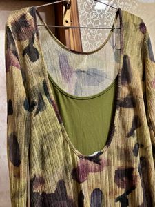 Patterned Long Sleeve Dress