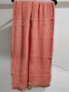 Embroidered Peach Palazzo Pants