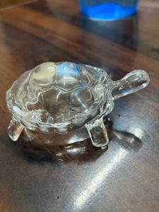 Crystal Turtle with Plate Showpiece for Good Luck