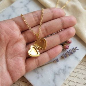 Golden Heart Locket Necklace
