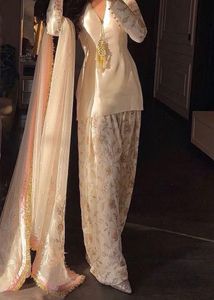 Elegant White Embroidered Patiala Set