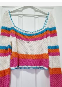 Striped Knit Cropped top