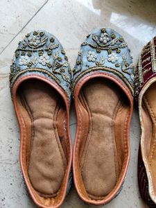 Embellished  Handwork Juttis - Set of 2 Pairs