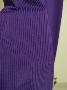 Purple V-Neck 3/4 Sleeve Dress