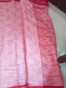 Elegant Pink Saree with Intricate Print