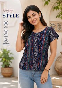 👕Vibrant Floral & Paisley Print tshirt