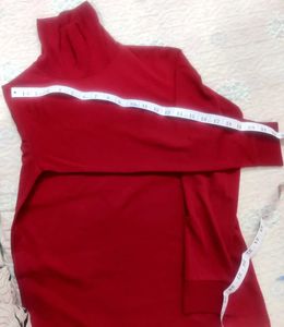 Red Long Sleeve Turtleneck Top