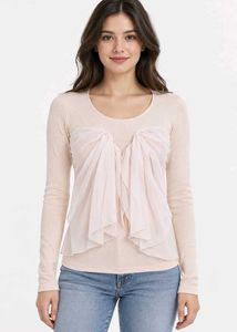 Chic Long Sleeve Top with Ruffle Detail