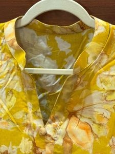 Yellow Floral Print Kurta