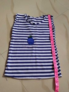 Girls Blue Striped Top, Jacket &amp; Pants Set