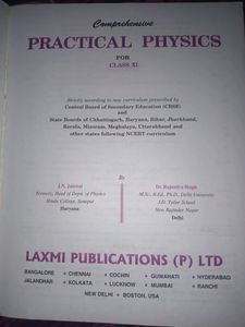Class XI, Physics Practical Book