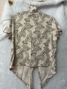 Boho Paisley Print Tie-Front Shirt