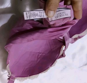 Pink Bra with Lace Detail
