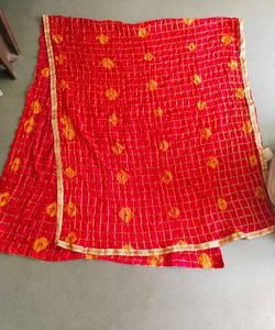 Vibrant Red Bandhani Dupatta